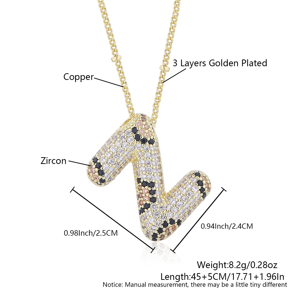 Wholesale Leopard Print Letter Necklace Copper Plated Real Gold Full Diamond Zircon Necklace Fashion English Letter Necklace Women