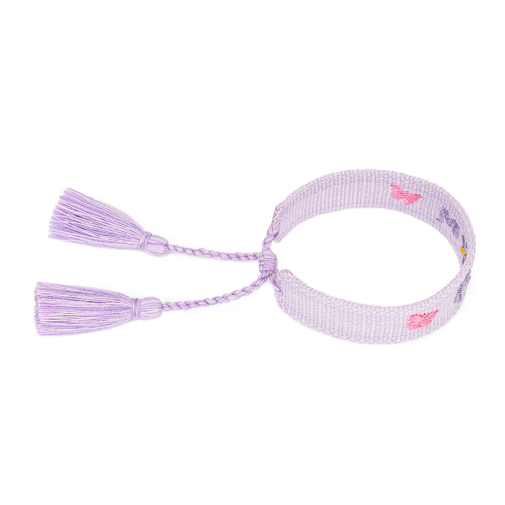 Wholesale Mother's Day MOM Peach Heart Handwoven Tassel Hand Rope