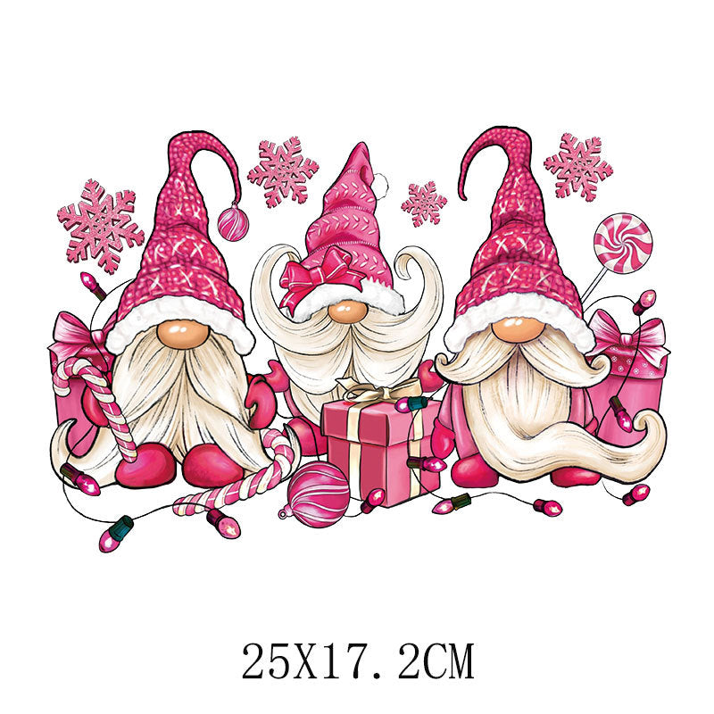 Wholesale Pink Christmas House Heat Transfer  UV DTF Ready to Press Transfers Wraps