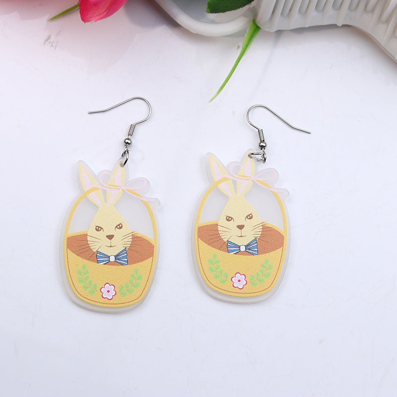 Wholesale Easter Rabbit Radish Chicken Acrylic Earrings