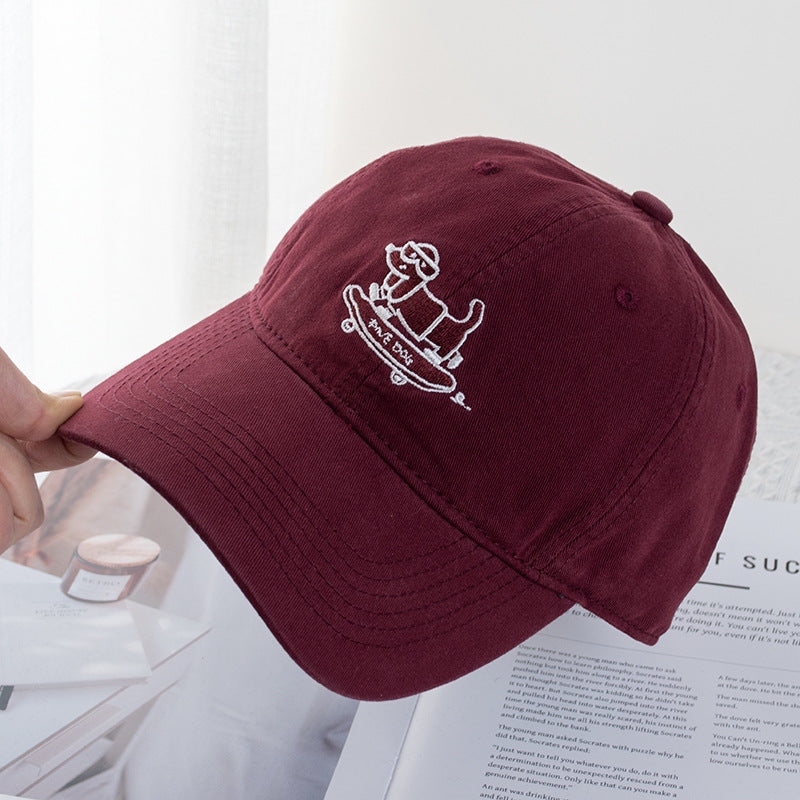 Wholesale Cute Skateboard Puppy Baseball Cap Soft Top Sunshade Hat