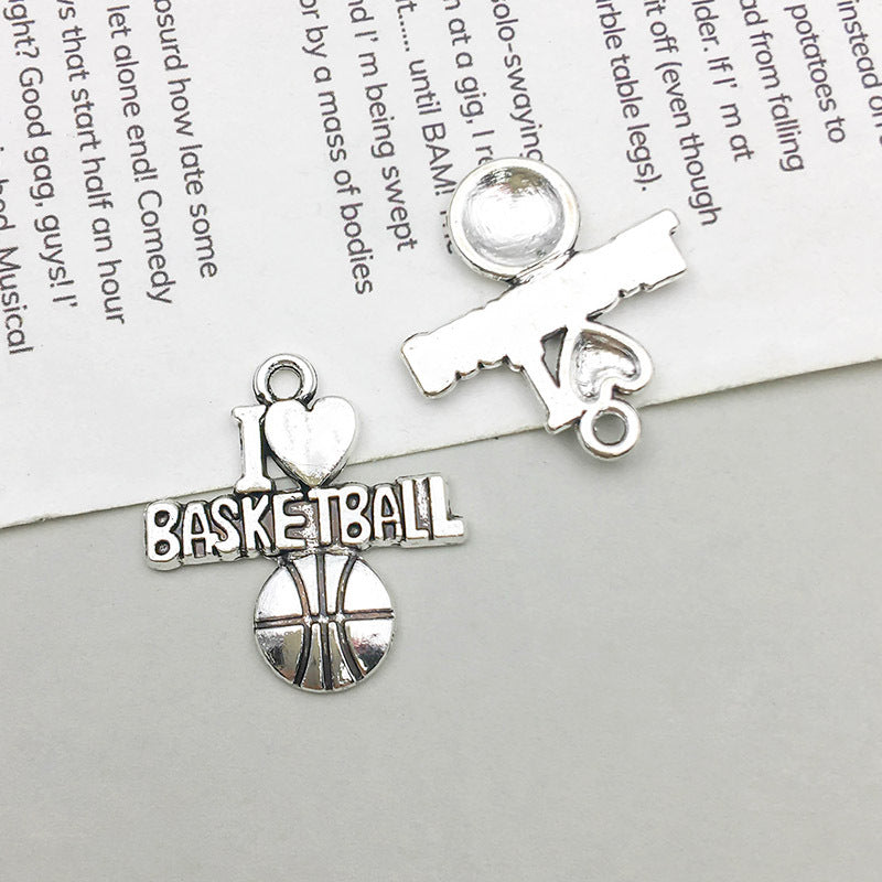 Wholesale 1 Antique Silver Alloy Simulation Rugby Baseball Series DIY Pendant