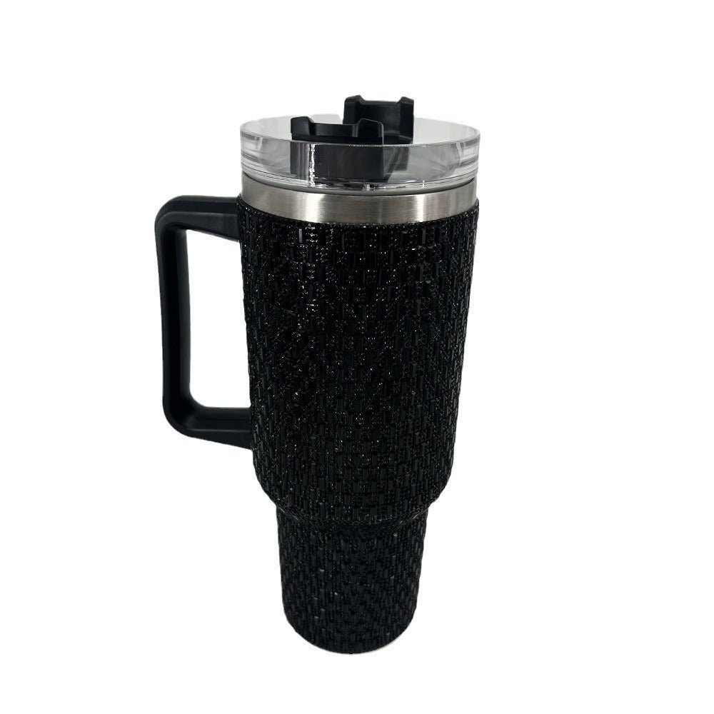 Wholesale  Solid Color Sticker 40oz Thermos Cup Capacity Car  Tumbler Cup with Straw