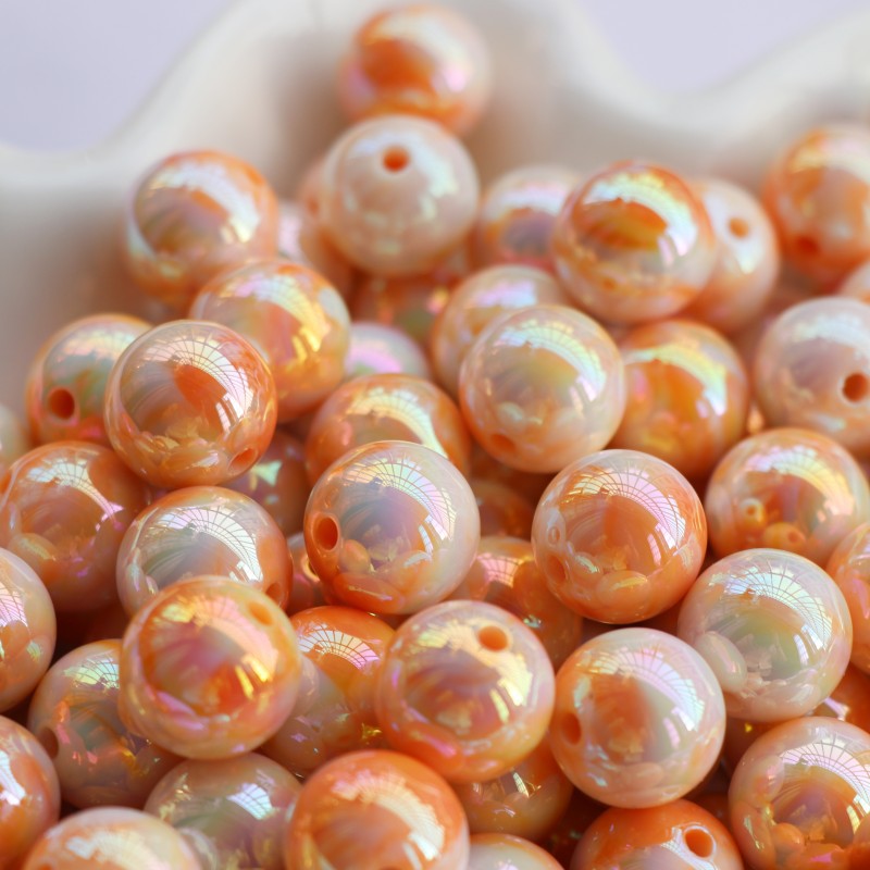 200 piezas al por mayor de 200 piezas redondas de halo de doble color teñido de plástico/cuentas de resina