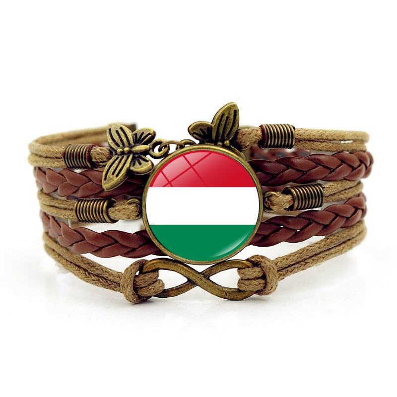 Pulsera de aleación trenzada de múltiples capas de piedra de piedra al por mayor