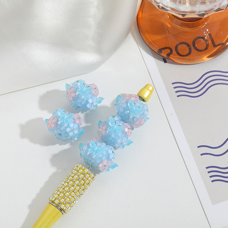 Wholesale Full Diamond Cherry Blossom Butterfly Straight Hole Beads