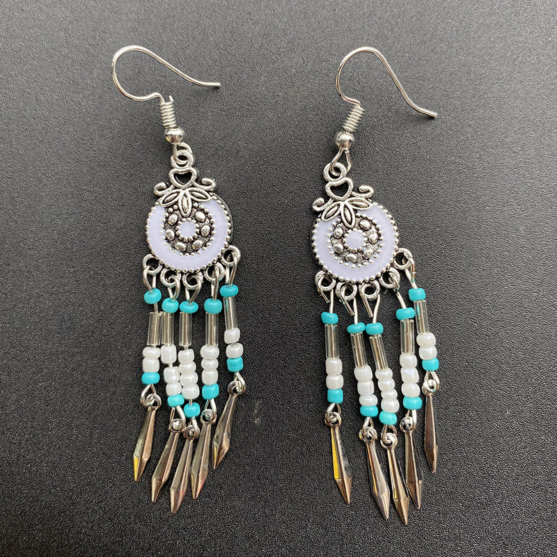 Wholesale Personalized All-match Ethnic Style Bohemian Small Tassel Earrings