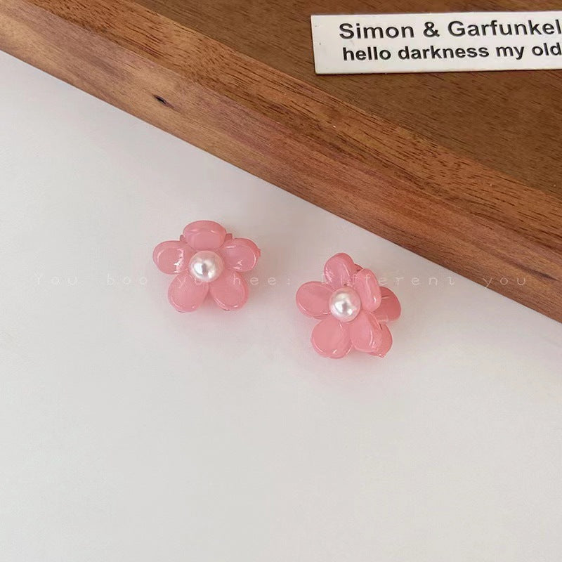 Wholesale Sparkling Flower Color Diamond Pearl Mini Hair Clip