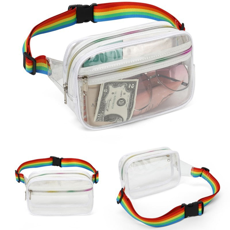 Wholesale Waterproof Fashion PVC Transparent Waist Bag Chest Bag Crossbody Shoulder Bag