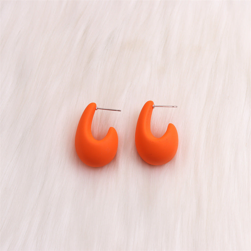 Wholesale Colorful Three-dimensional C-ring Acrylic Earrings