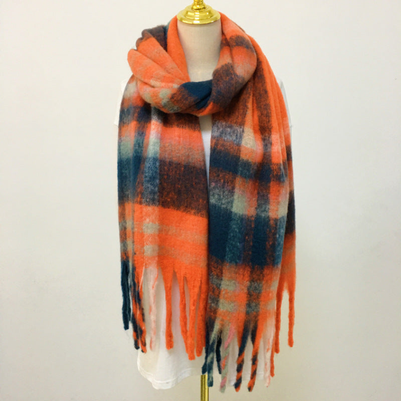 Wholesale Winter AC Double-sided Rainbow Plaid Scarves