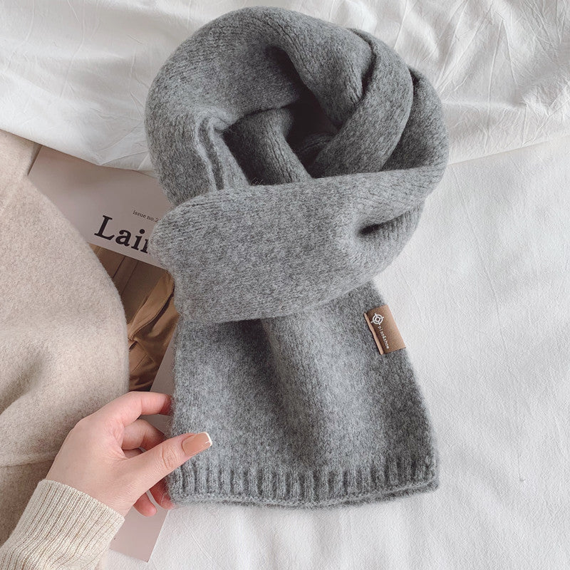 Wholesale Wool Blended Knitted Solid Colored Wool Scarves