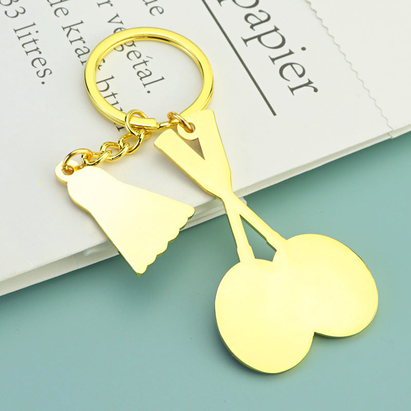 Wholesale Badminton Custom Sports Club Commemorative Small Pendant Keychain