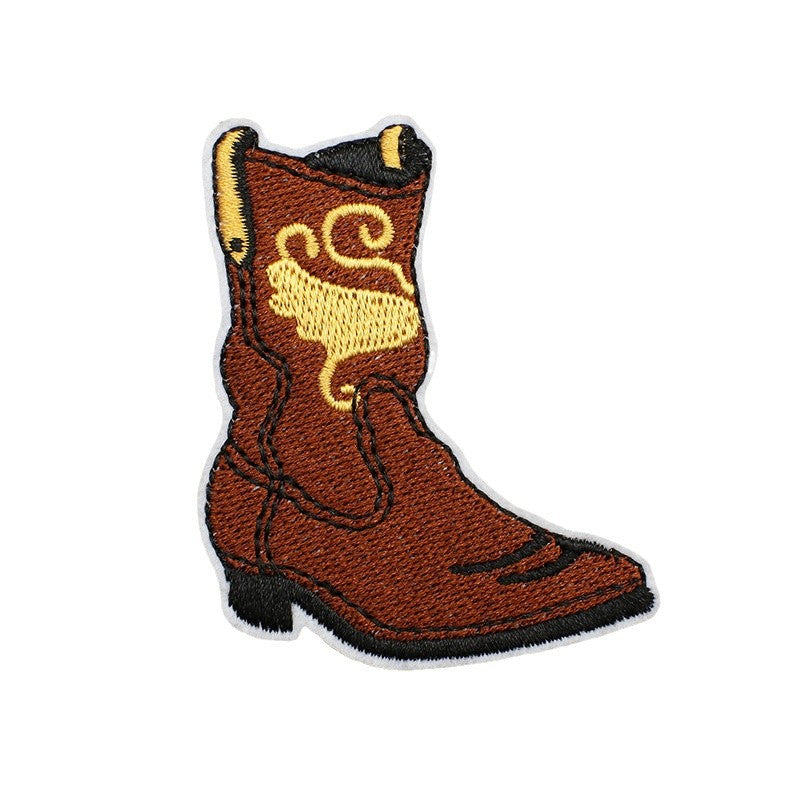 Wholesale Western Cowboy Embroidered Iron On Patch Pistol Horse Buffalo Cactus Motif For Men S Fashion Apparel