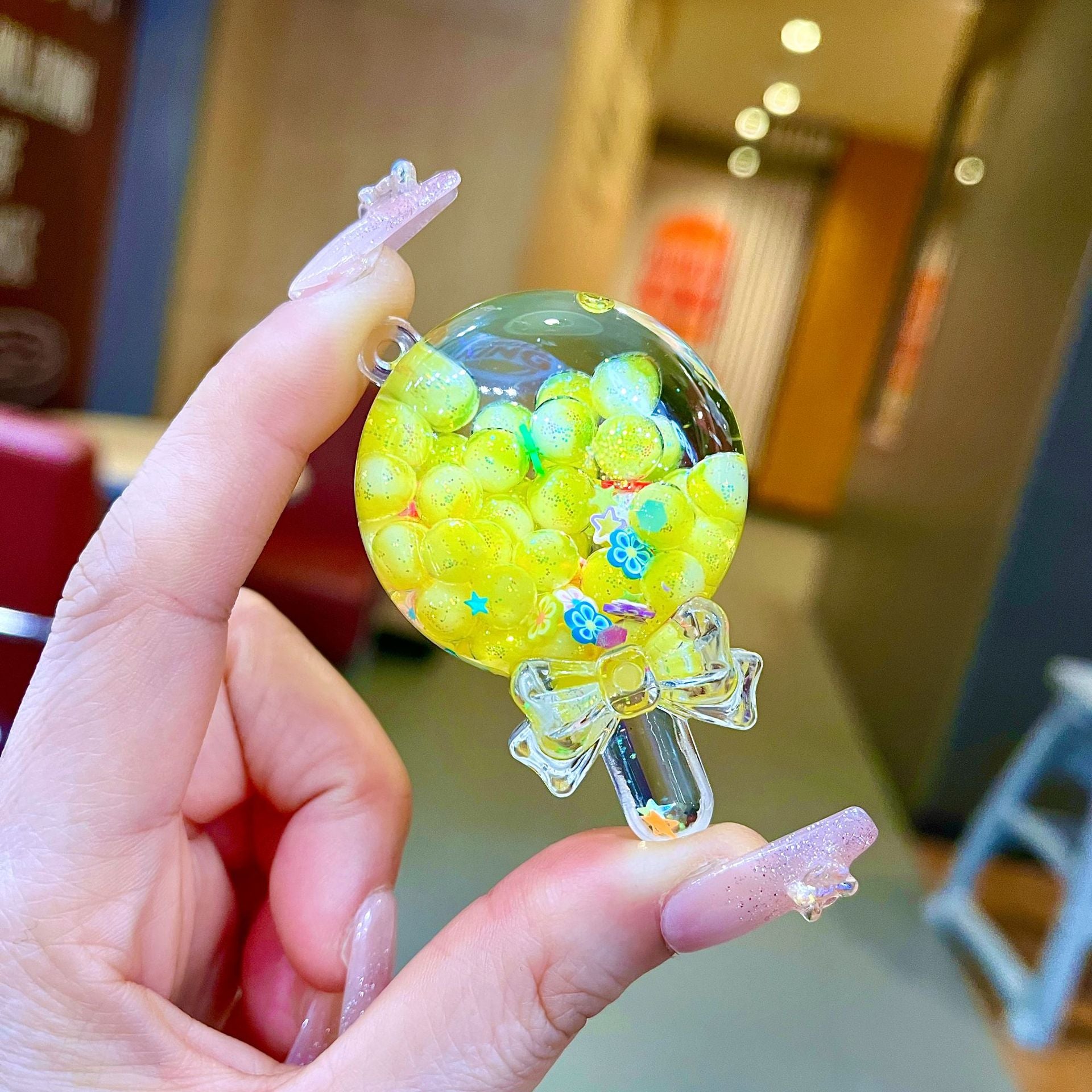 Wholesale Acrylic Cheese Stick Lava Bottle Keychain