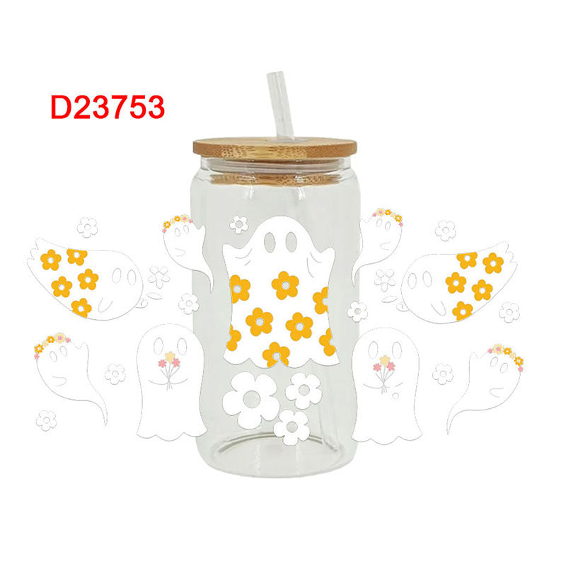 Wholesale Pumpkin Ghost Halloween 16oz Cup UV DTF Wraps