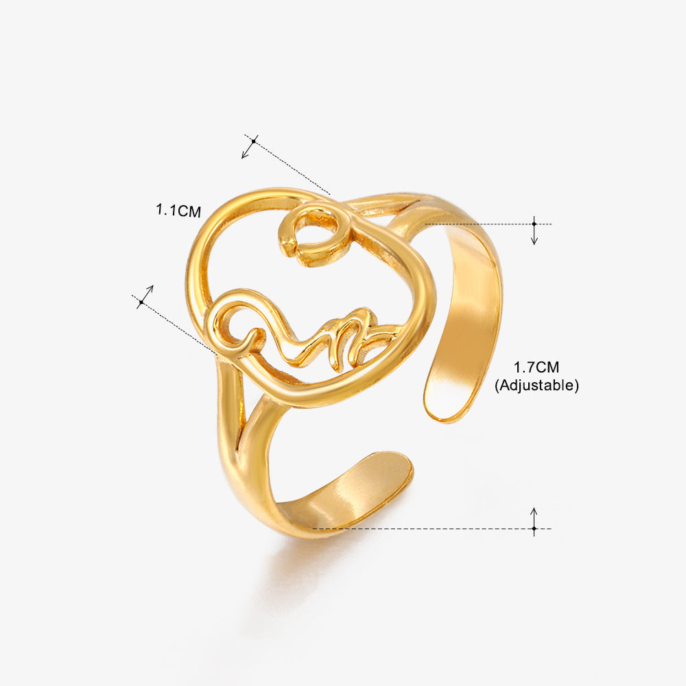 Wholesale Stainless Steel Geometric Oval Ring