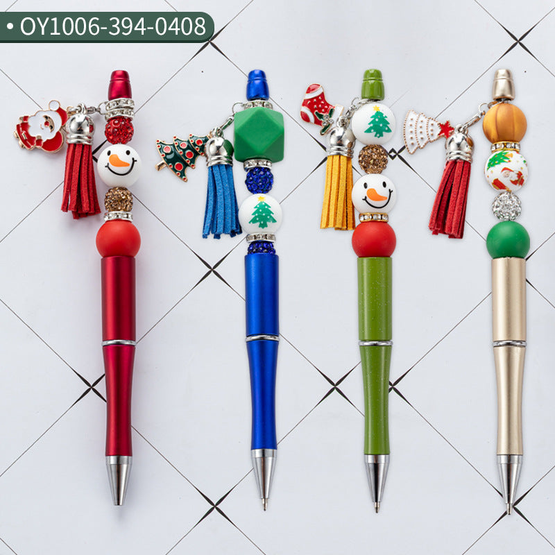 Wholesale beaded pens Christmas Beaded Pen DIY Stationery Tassel Glue Beads