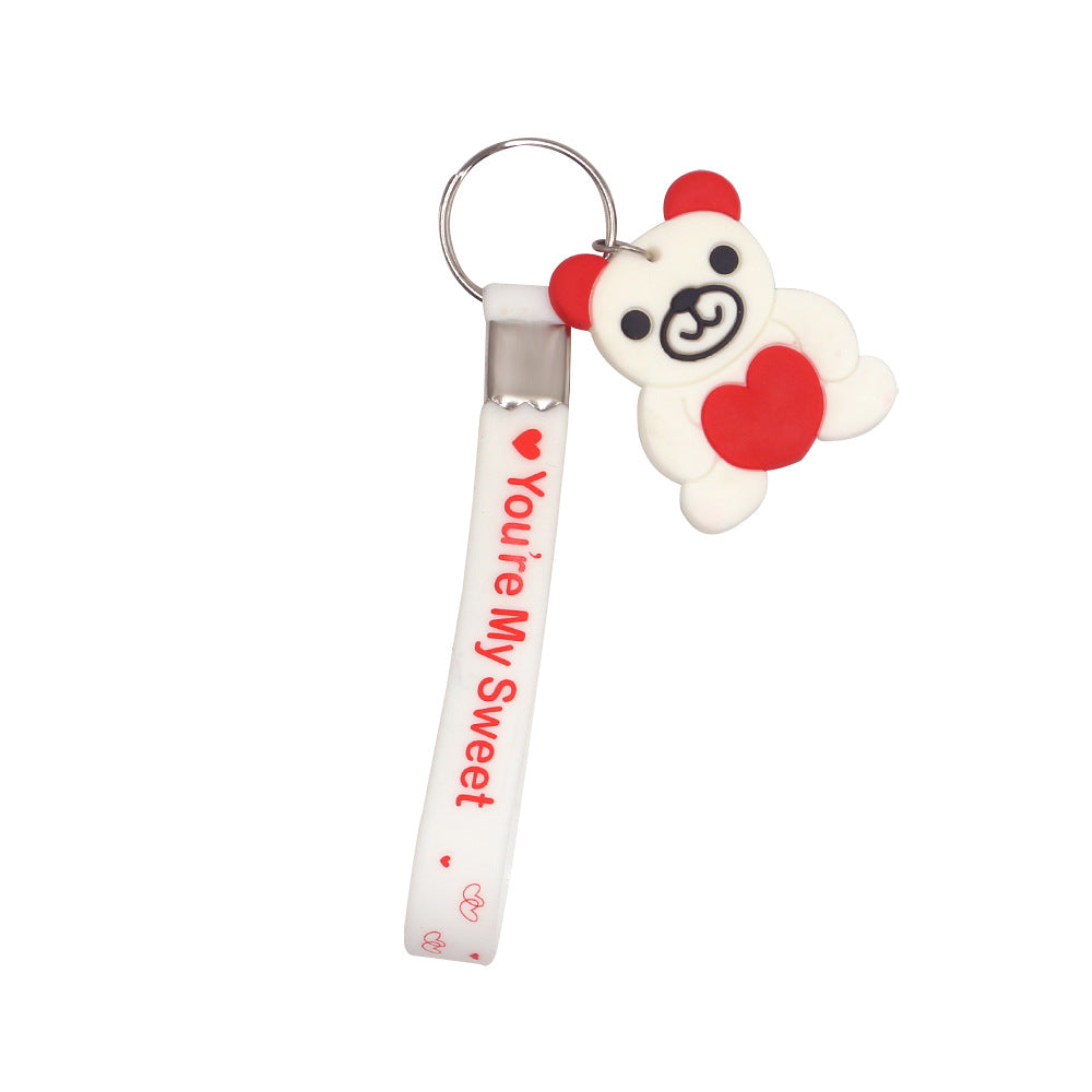 Wholesale 24pcs Valentine's Day Silicone Love Keychain