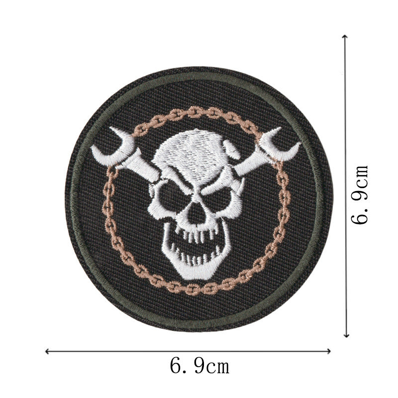 Wholesale Embroidered Warrior Skull Patches 9 Piece Set DIY Badges For Clothing Bags Hats And More