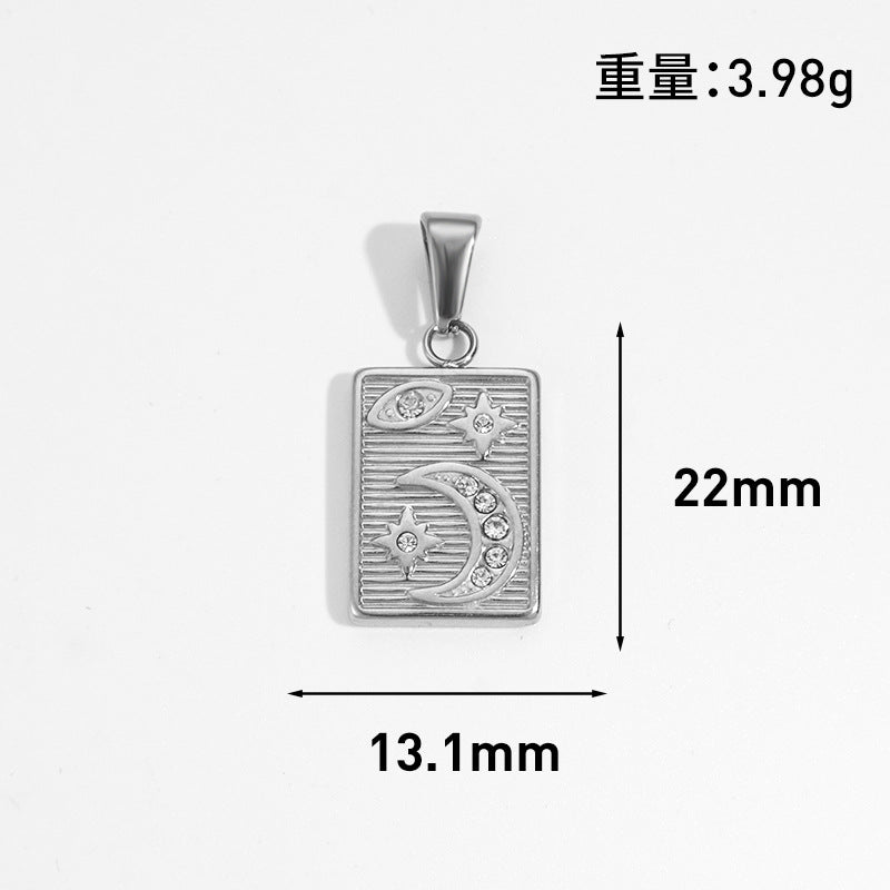 Wholesale 10pcs Sun Star Moon Octagonal Star Geometric Stainless Steel Pendant