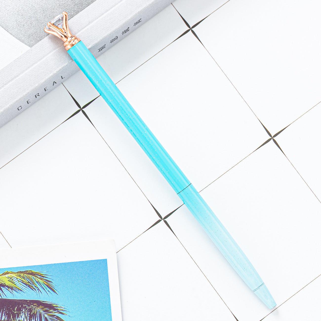 Hoelsale Pens Gradient Small Diamond Ballpoint Pen Metal Pen