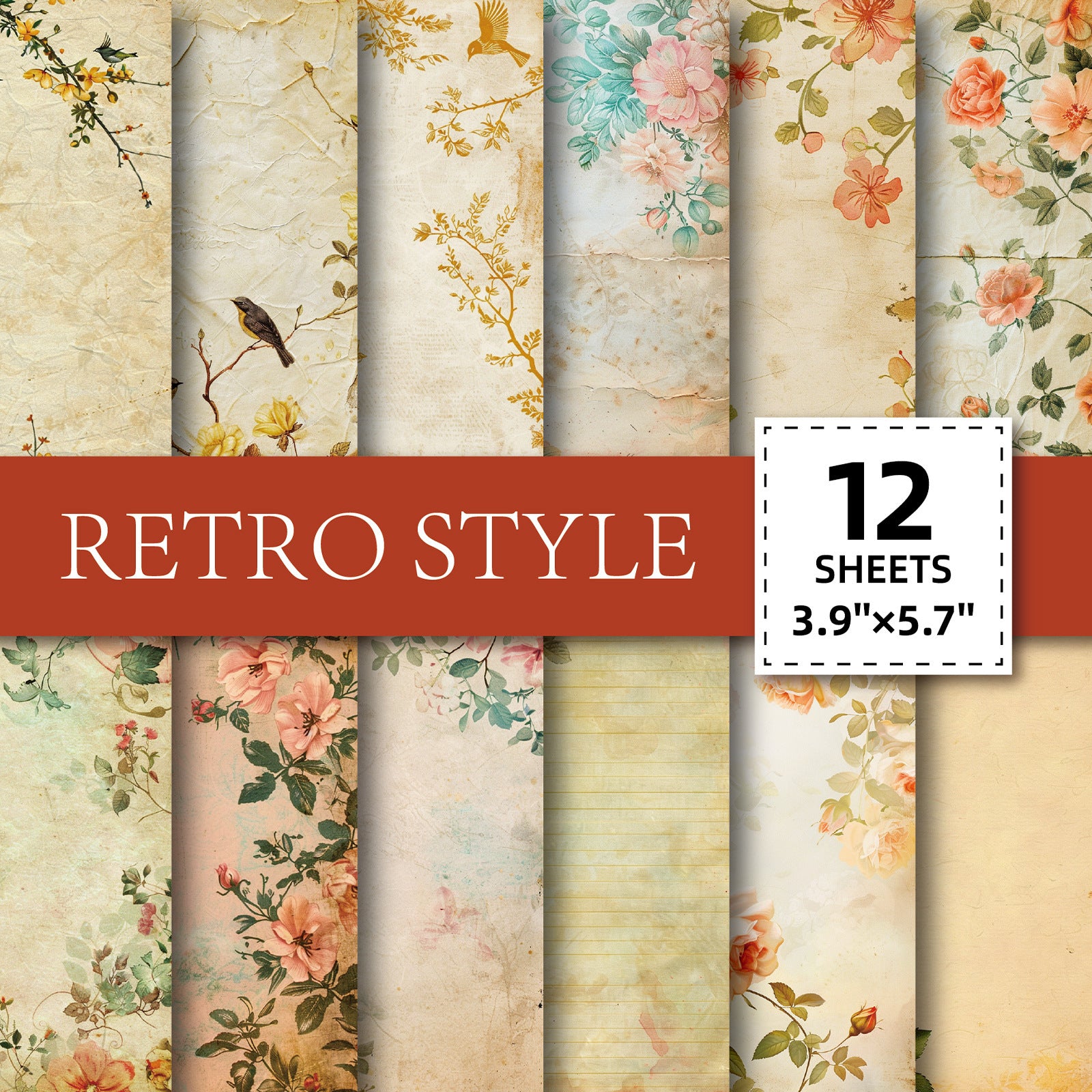 Wholesale Retro series material paper North American style DIY creative notebook background paper