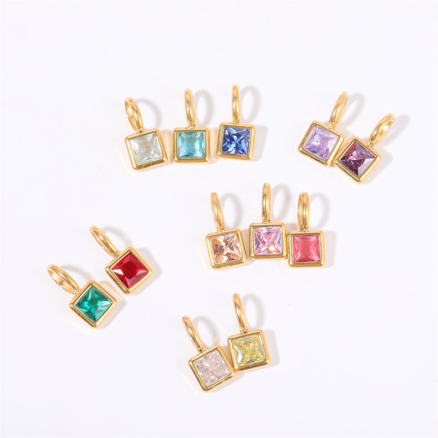 Wholesale Colorful 12 Birthstone Pendant Diy Accessories Necklace