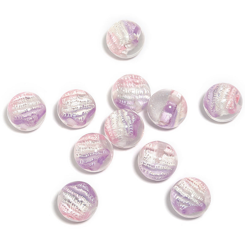 Wholesale 20pcs 16mm Oil Painting Star Five-pointed Star Resin Round Beads Diy Mobile Phone Chain Keychain Accessories Beads