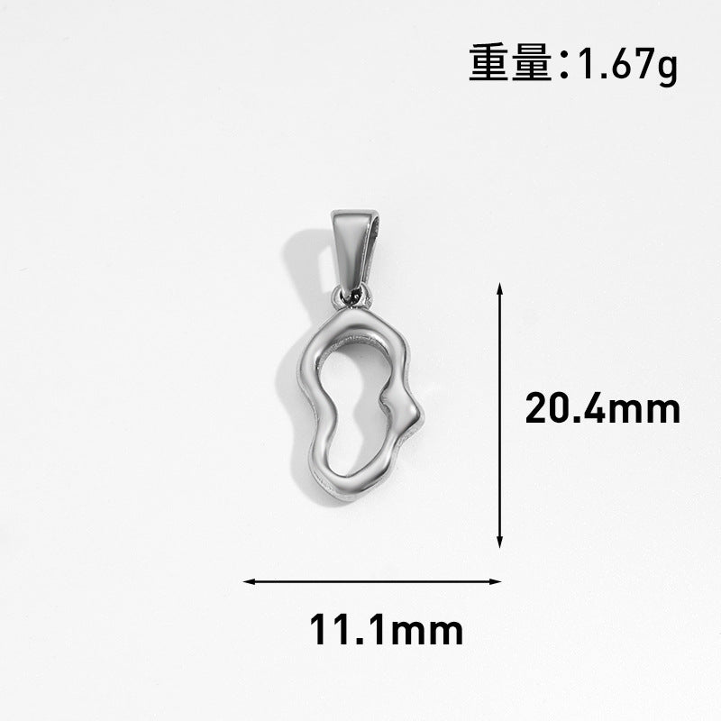 Wholesale 10pcs Retro flower heart-shaped hollow geometric stainless steel pendant