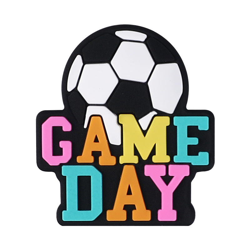 Wholesale 20pcs Epoxy Cartoon Football Silicone Personalized Beads