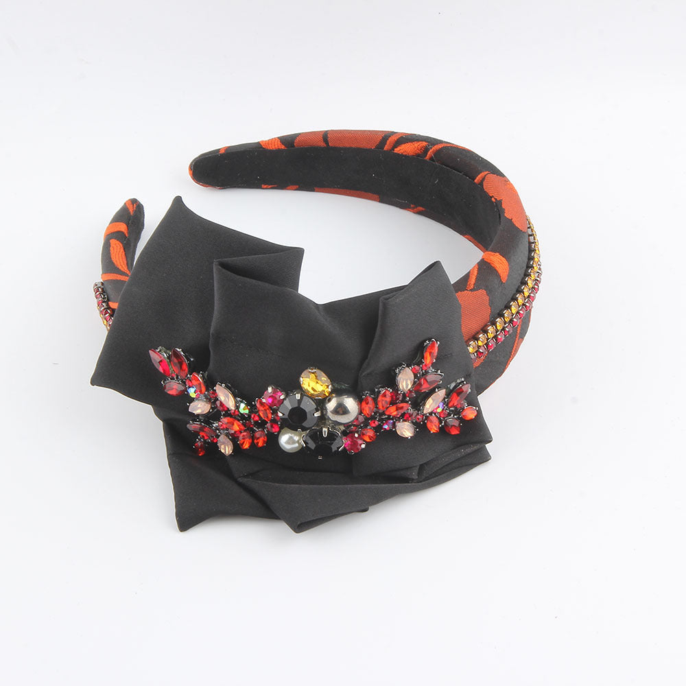 Wholesale Baroque Cross border Sponge Inlaid Diamond Hair Hoops