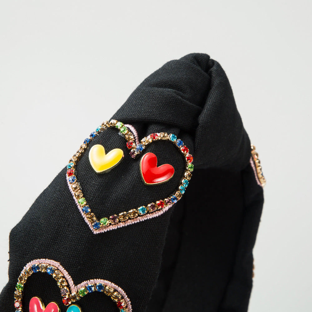 Wholesale Valentine's Day Diamond-drip Oil Love Headband