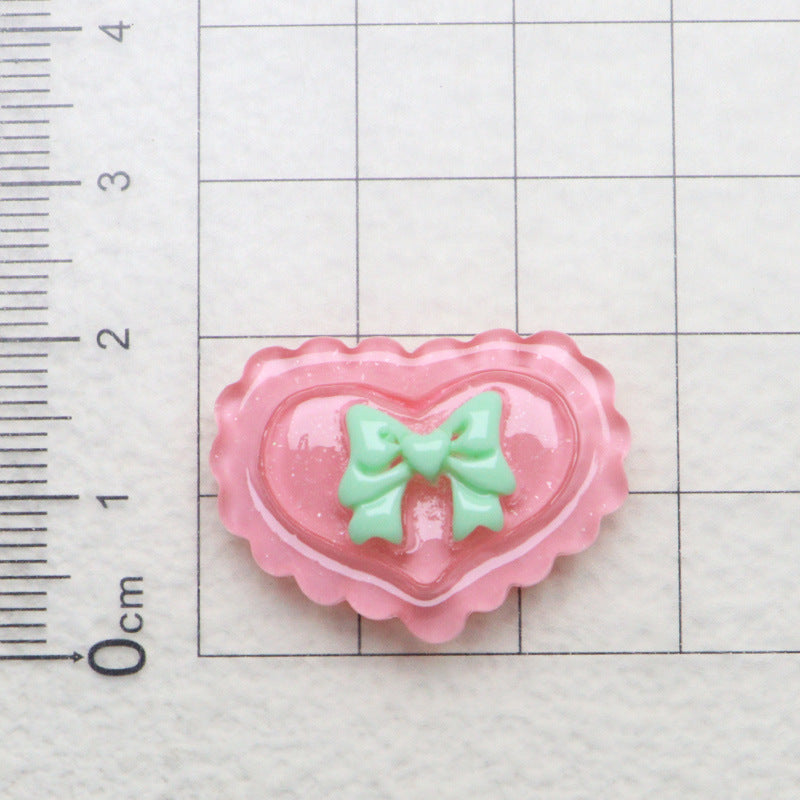 Wholesale 10pcs Pearlescent Love Resin Accessories DIY Cream Glue Handmade FlatBack