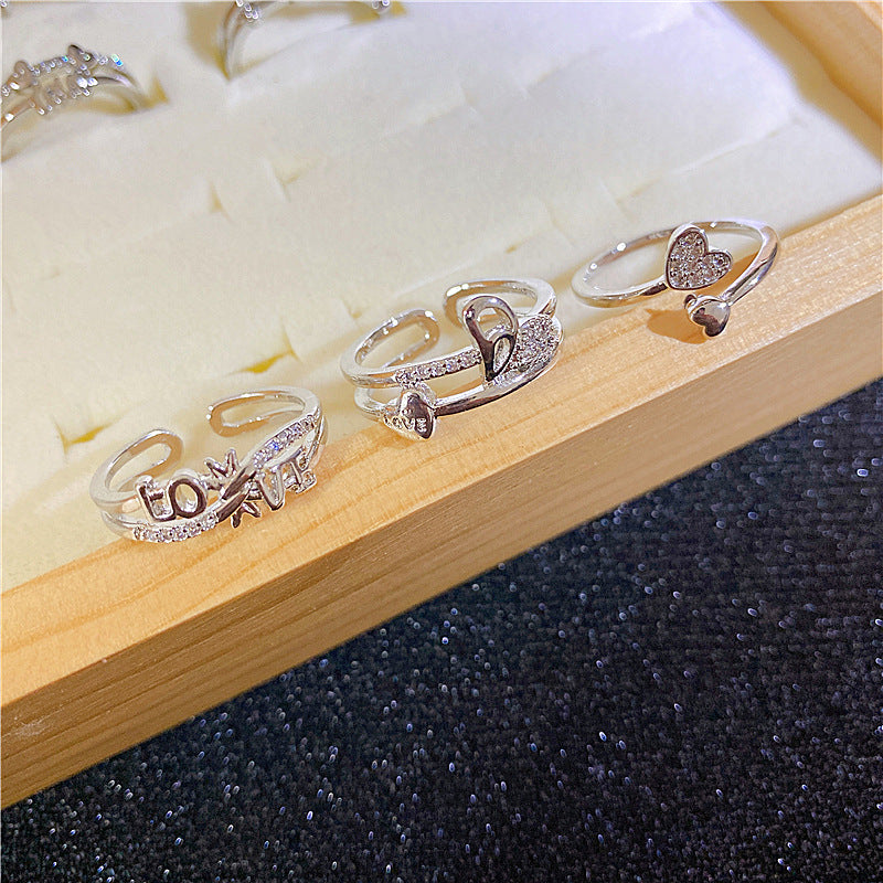 Wholesale 5PCS Open Non-fading Irregular Adjustable Rings