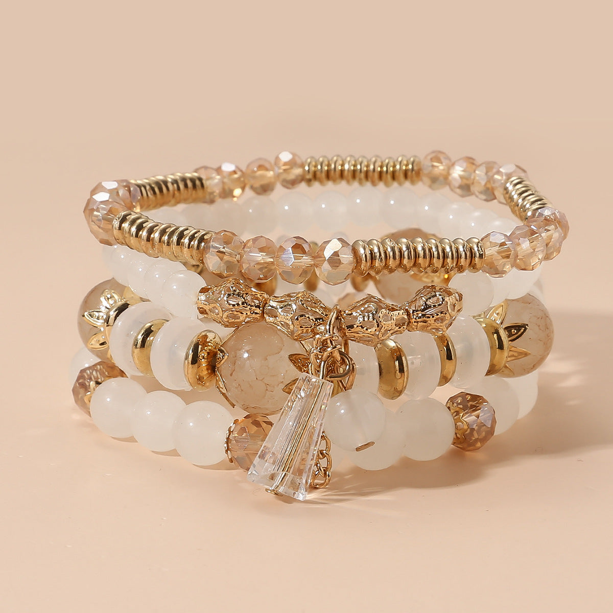 Wholesale Bohemian Crystal Beaded Bracelet suit Colorful Multi-layer Bracelet