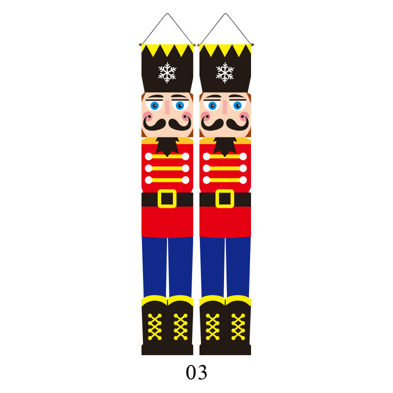 Wholesale Christmas Couplets Christmas Porch Parties Holiday Flag Decorations