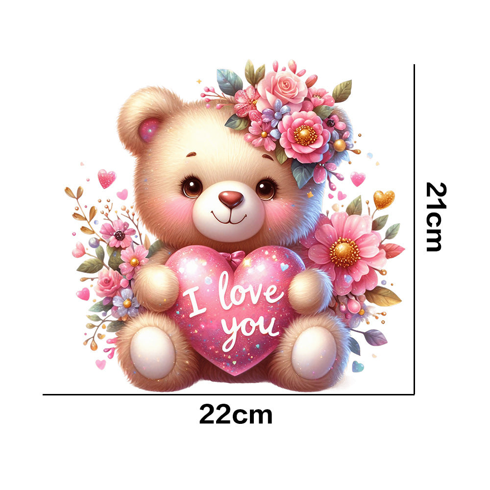 Wholesale 10pcs Valentine's Day Love Cute Bear UV DTF Ready to Press Transfers Wraps