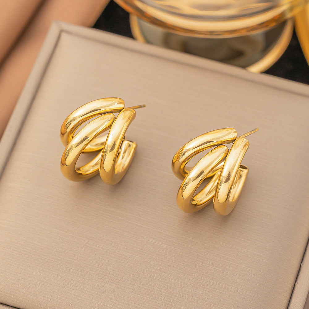 Wholesale Exaggerated Design Vintage Stainless Steel Earrings