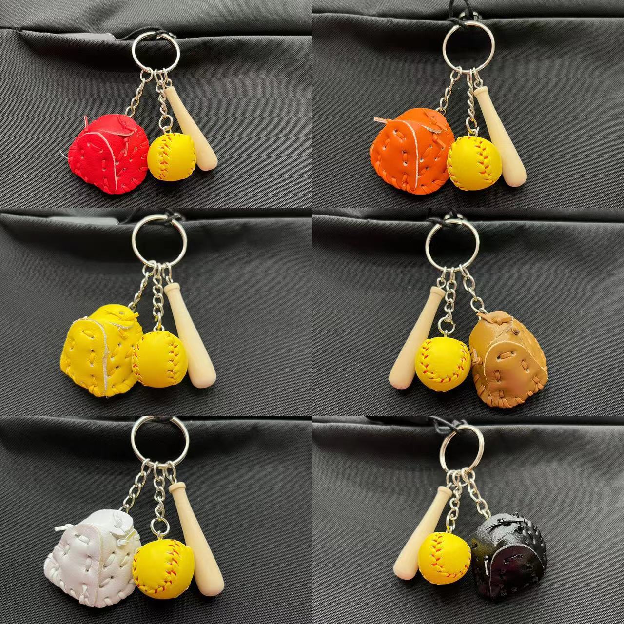 Wholesale Mini Cross-border Explosions Baseball Keychain Bag Pendant Softball Gloves Softball Baseball Pendant