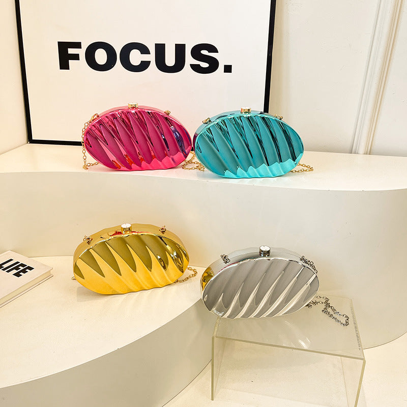 Wholesale Acrylic shell leaf shaped bag evening bag shoulder crossbody box bag