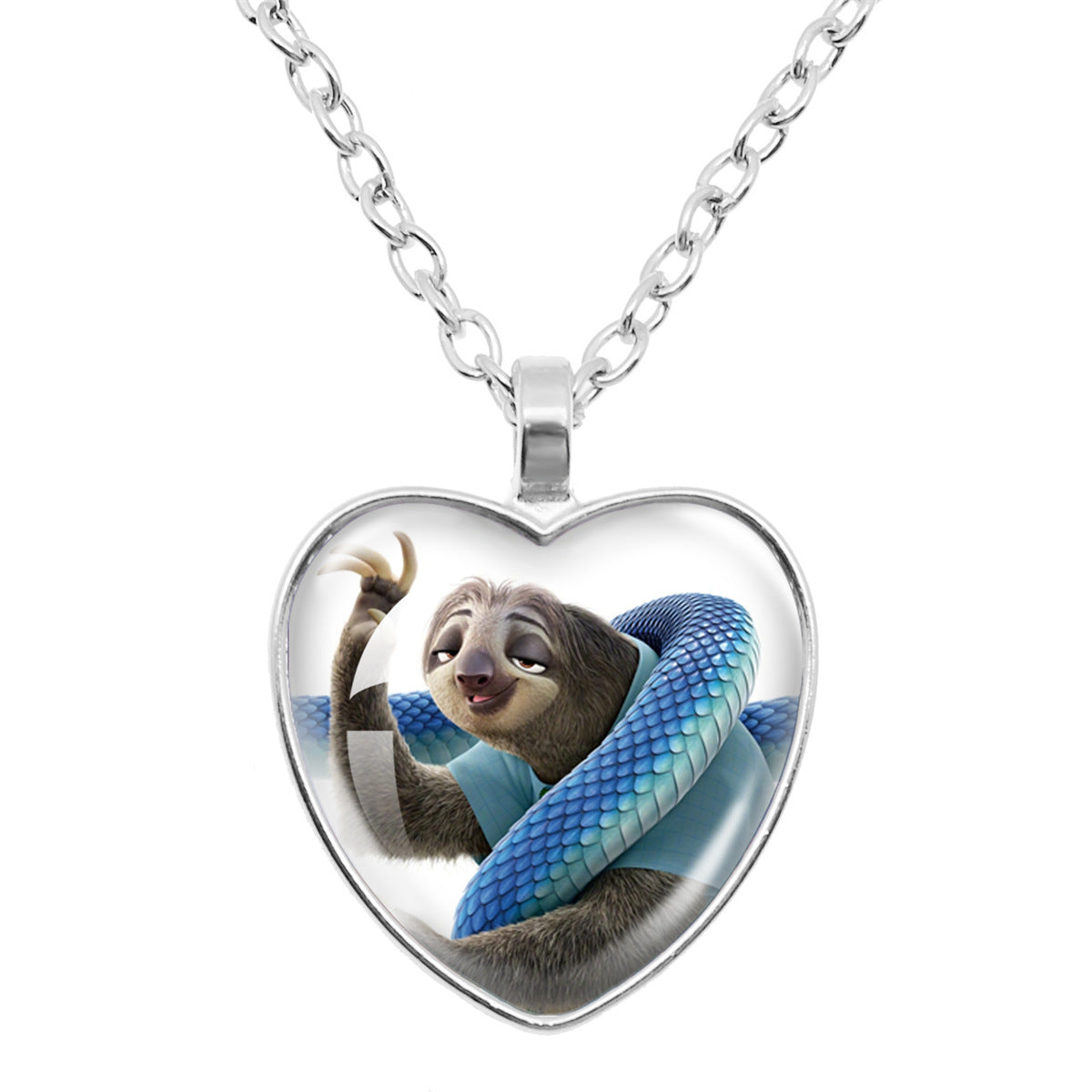 Wholesale Cartoon Fox Cute Rabbit Time Gem Heart Necklace OLY Exclusive