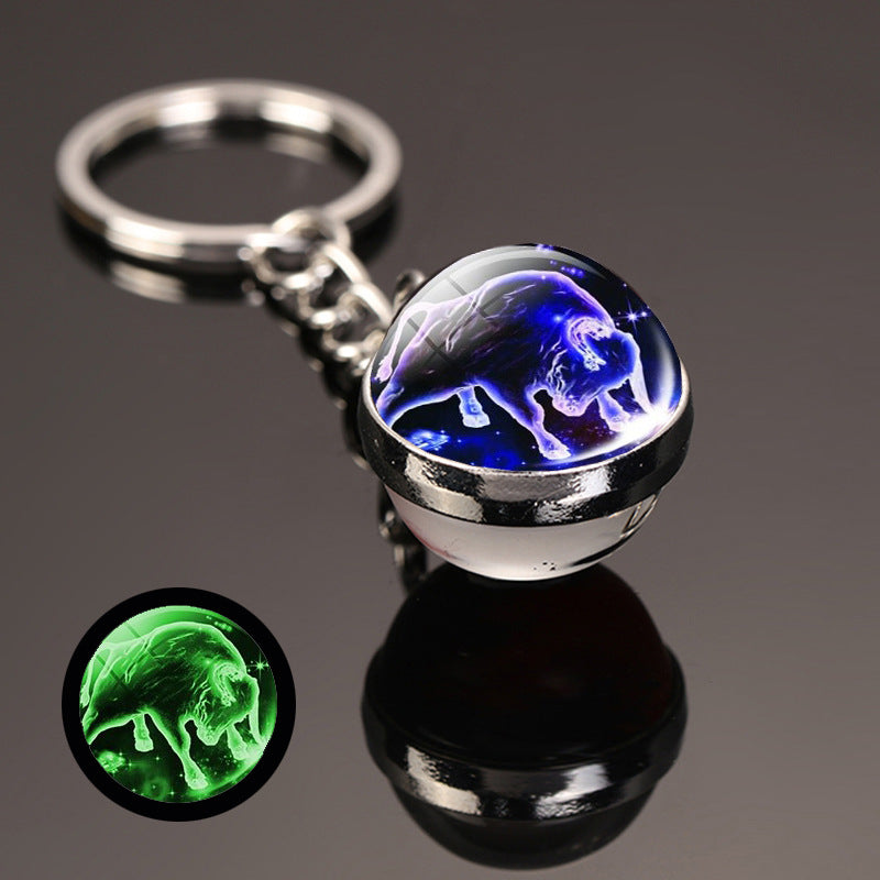 Wholesale Alloy Luminous Zodiac Keychain