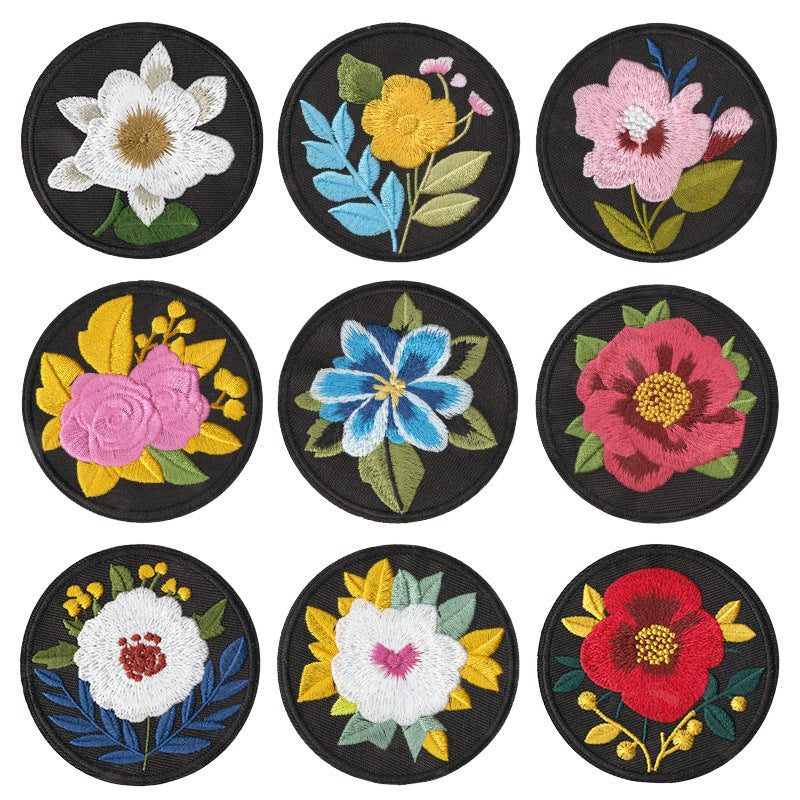 Wholesale Ethnic Style Floral Embroidery Patches Set Of 9 DIY Craft Supply For Coat Decoration Fashion Accessory Gift