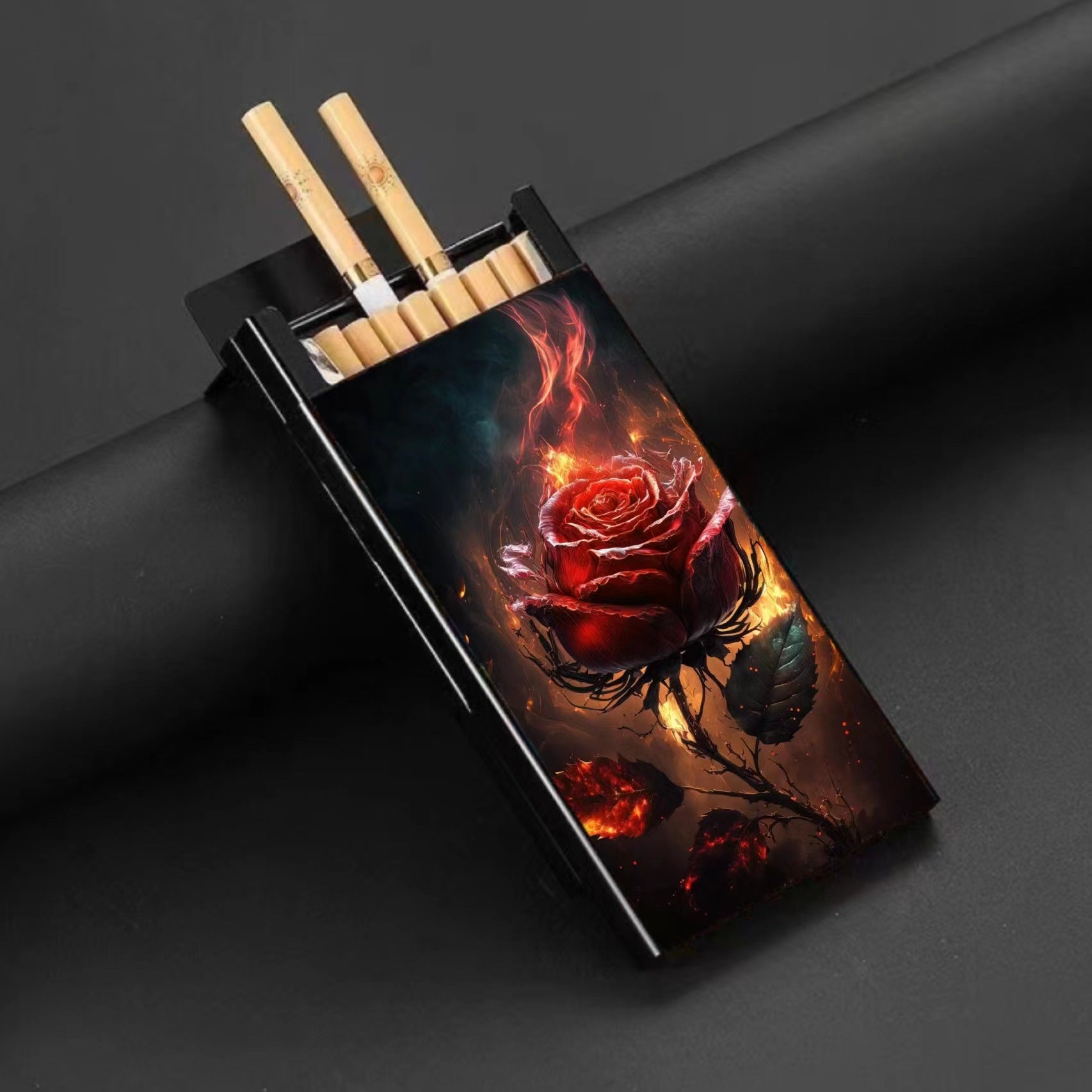 Wholesale Metal Fine Tube Anti Drop and Moisture-proof Painted Creative Cigarette Box