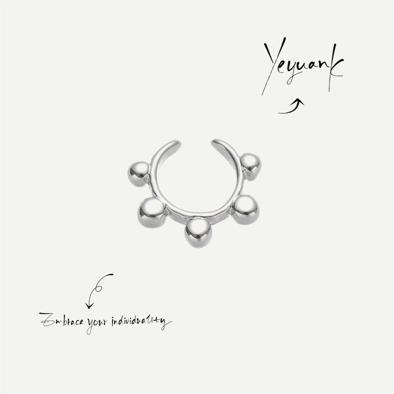 Wholesale Unique Irregular Shape Zirconium No Ear Bone Clip Earrings