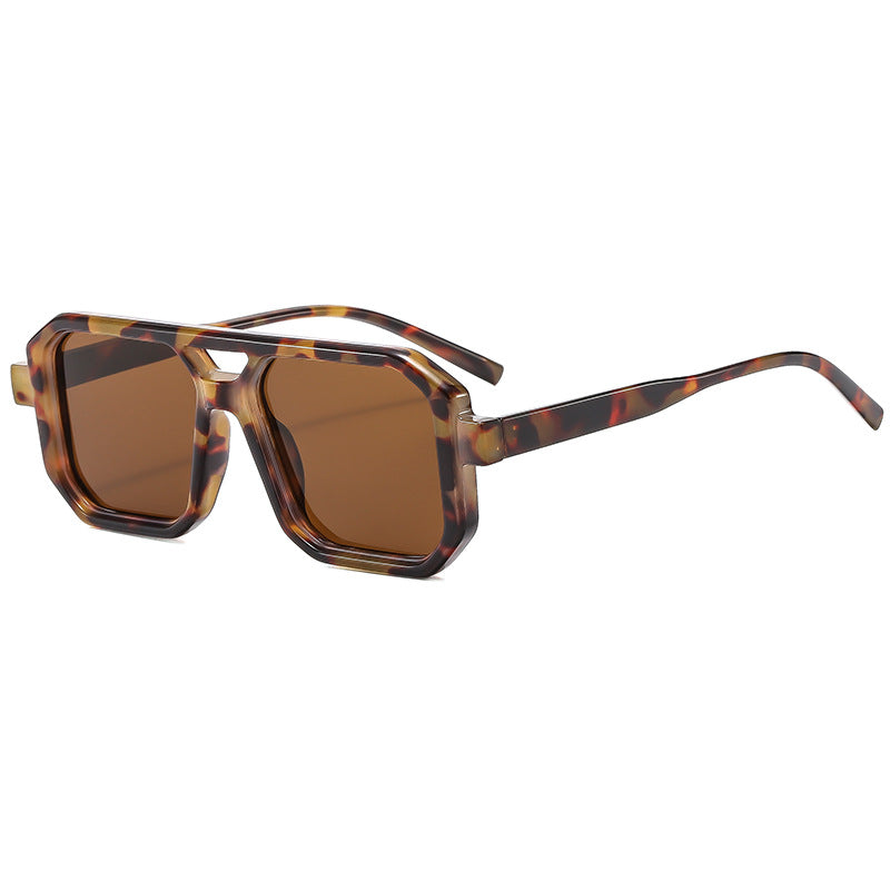 Wholesale Retro Pilot Double Beam Large Frame Sunglasses