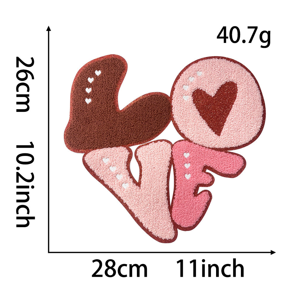 Wholesale 28Cm Towel Embroidery Patch Be Mine Red Stylish Coat Embellishment Everyday Fashion Accessory