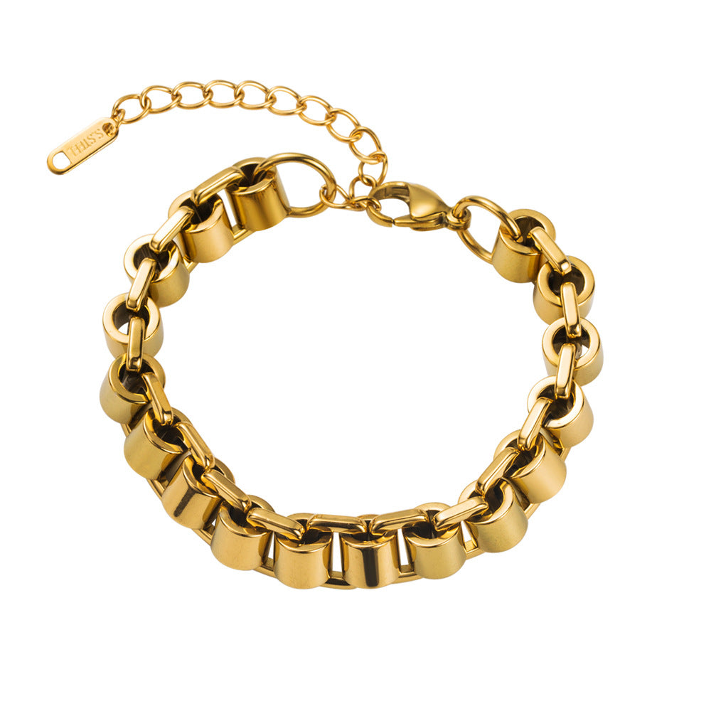 Wholesale gold titanium steel bracelet hip hop stainless steel bracelet