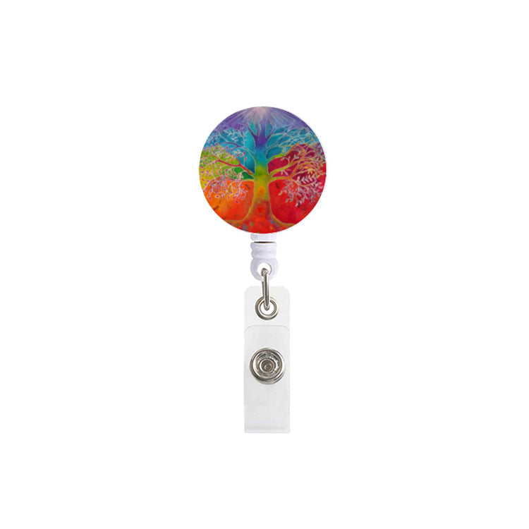 Wholesale Badge Reels ABS Tree of Life Retractable Keychain